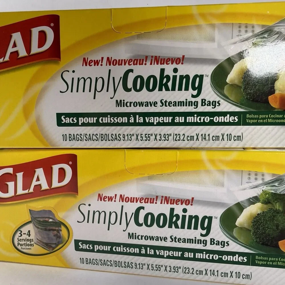 Glad Simply Cooking Microwave Steaming Bags ~ 2 NEW SEALED ~ 20ct DISCONTINUED